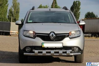 Передня дуга ST015 (нерж.) для Dacia Sandero 2013-2020 рр