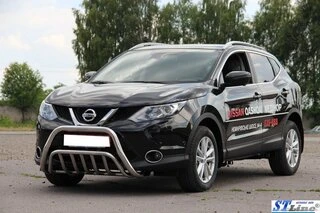 Кенгурятник WT002 (нерж) для Nissan Qashqai 2014-2021 рр