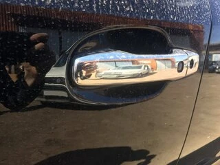 Накладки на ручки 2008-2015 (4 шт, нерж) 4 місця під кнопку, OmsaLine - Італійська нержавійка для Toyota Land Cruiser 200