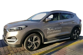 Бокові пороги Tayga Grey (2 шт., Алюміній) для Hyundai Tucson TL 2016-2021рр