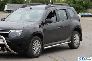 Бічні труби без вставок (2 шт., нерж.) 60 мм для Renault Duster 2008-2017 рр