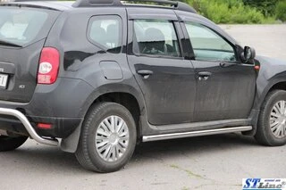 Бічні труби без вставок (2 шт., нерж.) 60 мм для Renault Duster 2008-2017 рр