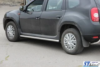 Бічні труби без вставок (2 шт., нерж.) 60 мм для Renault Duster 2008-2017 рр