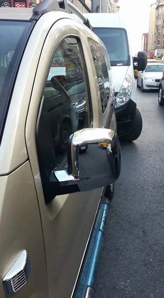 Накладки на дзеркала повні (2 шт., нерж) Carmos - Хромований пластик для Peugeot Bipper