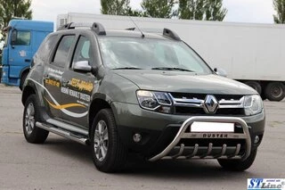Бічні труби з втавками (2 шт., нерж.) для Dacia Duster 2008-2018 рр