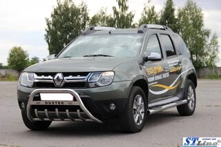 Бічні труби з втавками (2 шт., нерж.) для Dacia Duster 2008-2018 рр