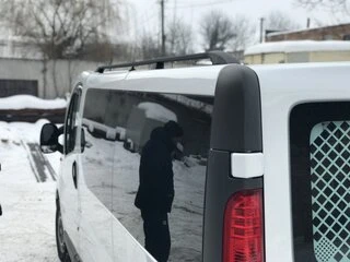 Рейлінги Чорні Коротка, Чавунні ніжки для Opel Vivaro 2001-2015 рр