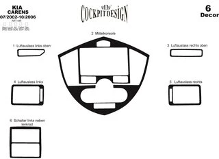 Накладки на панель (2002-2006) Алюміній для Kia Carens рр