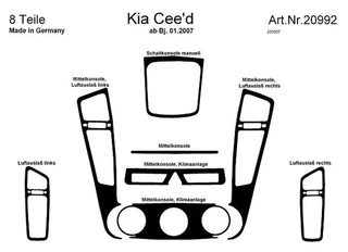 Накладки на панель (Meric) Алюміній для Kia Ceed 2007-2012 рр