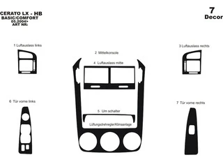 Накладки на панель 2004-2006 (HB) Дерево для Kia Cerato 1 рр