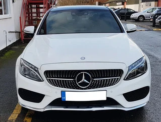 Передня решітка Diamond Silver 2018-2025, без камери для Mercedes C-сlass W205 рр