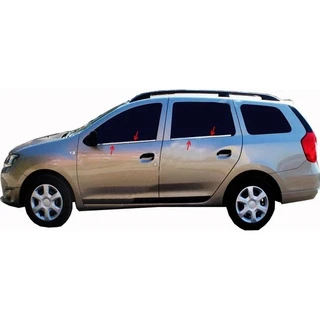 Окантовка вікон (4 шт, нерж) OmsaLine - Італійська нержавійка для Renault Logan MCV 2013-2022 рр