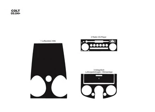 Накладки на панель (2004-2007) Дерево для Mitsubishi Colt рр