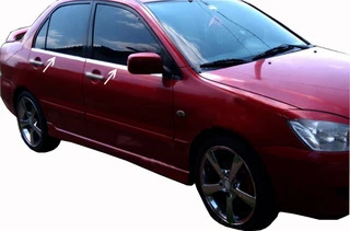 Зовнішня окантовка стекол (4 шт, нерж) Carmos - Турецька сталь для Mitsubishi Lancer 9 2004-2008 рр