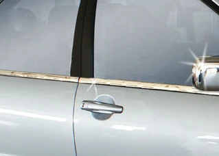 Зовнішня окантовка стекол (4 шт, нерж) Carmos - Турецька сталь для Mitsubishi Lancer 9 2004-2008 рр