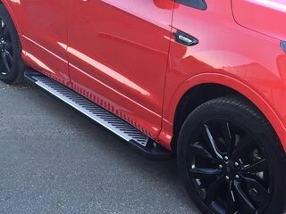 Бокові пороги Line (2 шт., Алюміній) З чорним листям на дверях для Ford Kuga/Escape 2013-2019 рр