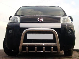 Кенгурятник QT006 (нерж.) для Fiat Fiorino/Qubo