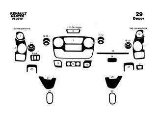Накладки на панель (велика комплектація) Титан для Opel Movano 2010-2021 рр
