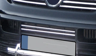 Накладки на решітку бампера (2 шт, нерж) Carmos - Турецька сталь для Volkswagen T5 Transporter 2003-2010 рр