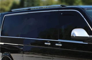 Повна окантовка вікон (14 шт, нерж) 2 бокових дверей, Довга база для Volkswagen T5 Caravelle 2004-2010 рр