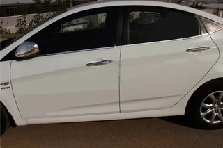 Нижні молдинги стекол (6 шт., нерж) OmsaLine - Італійська нержавійка для Hyundai Accent 2011-2017 рр