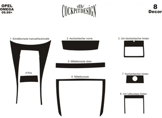 Накладки на панель (1999-2003) Титан для Opel Omega B рр