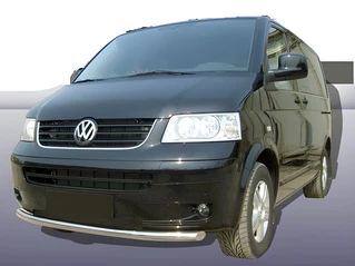 Нижня одинарна губа (нерж) 60мм для Volkswagen T5 Multivan 2003-2010 рр