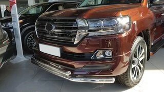 Передня дуга ST014 (2015-2025, нерж.) 60мм на 60мм для Toyota Land Cruiser 200
