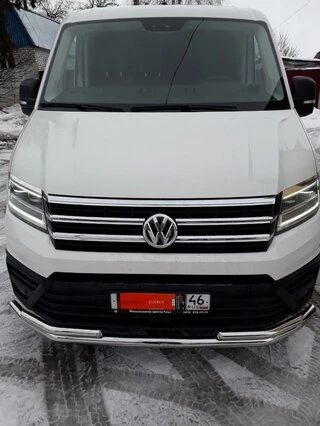 Передній захист ST085 (нерж) для Volkswagen Crafter 2016- рр
