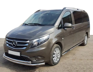 Передній захист ST014 (нерж.) 60/60 для Mercedes Vito / V-class W447 2014- рр