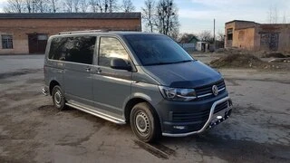 Бокові пороги Premium (2 шт., нерж) 60 мм, коротка база для Volkswagen T6