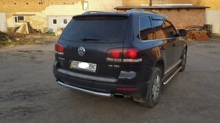 Задній захист AK002 (2 шт., нерж) для Volkswagen Touareg 2002-2010 рр