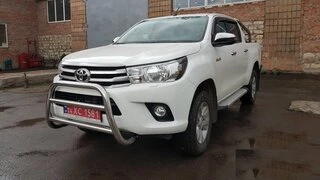 Кенгурятник WT007 (нерж) для Toyota Hilux 2015- рр