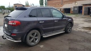 Бокові пороги Premium (2 шт., нерж.) 60 мм для Renault Koleos 2008-2016 рр