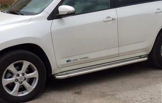 Бокові пороги Premium (2 шт., нерж) 60 мм для Toyota Rav 4 2006-2013 рр