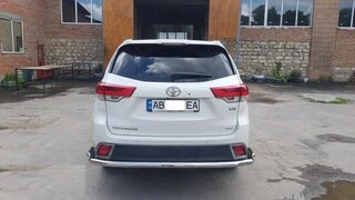 Задній захист AK005-2 (2 шт., нерж) для Toyota Highlander 2013-2019 рр
