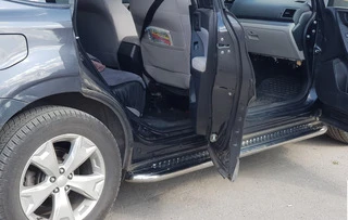 Бокові пороги Premium (2 шт., нерж.) Ø60 для Subaru Forester 2013-2018 рр