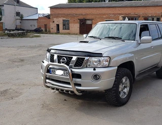 Кенгурятник QT007 (нерж) для Nissan Patrol Y61 1997-2011 рр