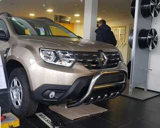 Кенгурятник без напису WT003 (нерж.) для Renault Duster 2018-2024 рр