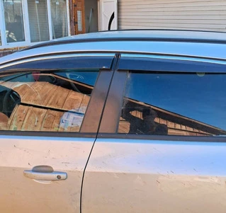 Вітровики з хром із смужкою HB/SD (4 шт, Sunplex Chrome) для Opel Astra J 2009-2015 рр