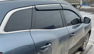 Вітровики з хромом (4 шт., Sunplex Chrome) для Renault Kadjar