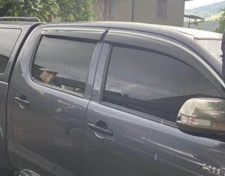 Вітровики з хромом (4 шт., Sunplex Chrome) для Toyota Hilux 2006-2015 рр