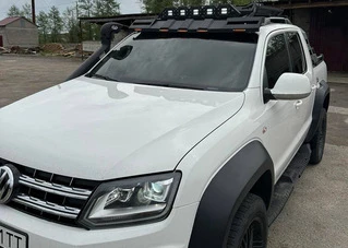 Бокові пороги Dakar V2 з LED (2 шт, метал) для Volkswagen Amarok 2010-2022 рр