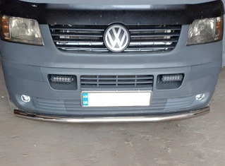 Нижня одинарна губа (нерж) 60мм для Volkswagen T5 Transporter 2003-2010 рр