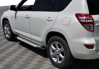Бокові пороги Allmond Grey (2 шт., алюм) для Toyota Rav 4 2006-2013 рр