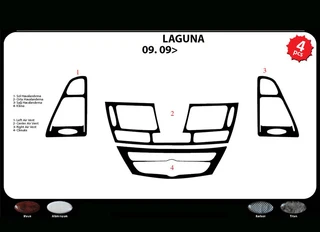 Накладки на панель (Meric, Туреччина) карбон для Renault Laguna 2007-2015 рр