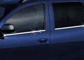 Молдинг скла (4 шт, нерж) Carmos - Турецька сталь для Dacia Duster 2008-2018 рр