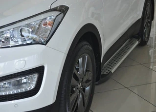 Бокові пороги Allmond Grey (2 шт., алюм.) для Hyundai Santa Fe 3 2012-2018 рр