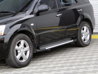 Бокові пороги Allmond Grey (2 шт., алюм.) для Kia Sorento I BL 2002-2009 рр