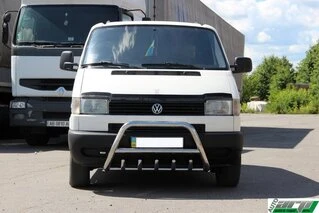 Кенгурятник WT003 60мм (нерж) 50мм, з написом для Volkswagen T4 Transporter